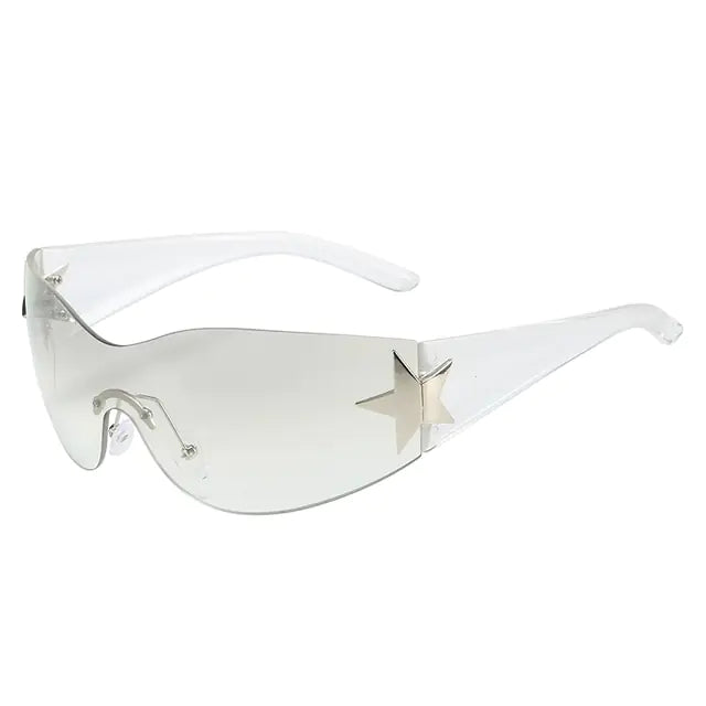 Y2K Star Punk Sports Sunglasses - UV400 Designer Sun Goggles for Men and Women