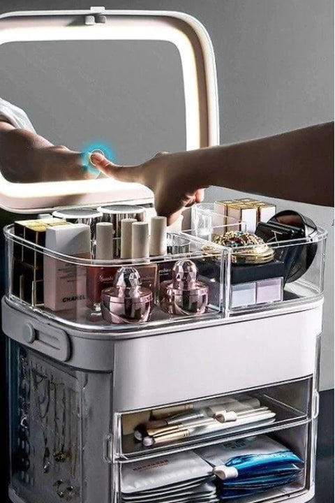 Led Mirror Cosmetic Organizer