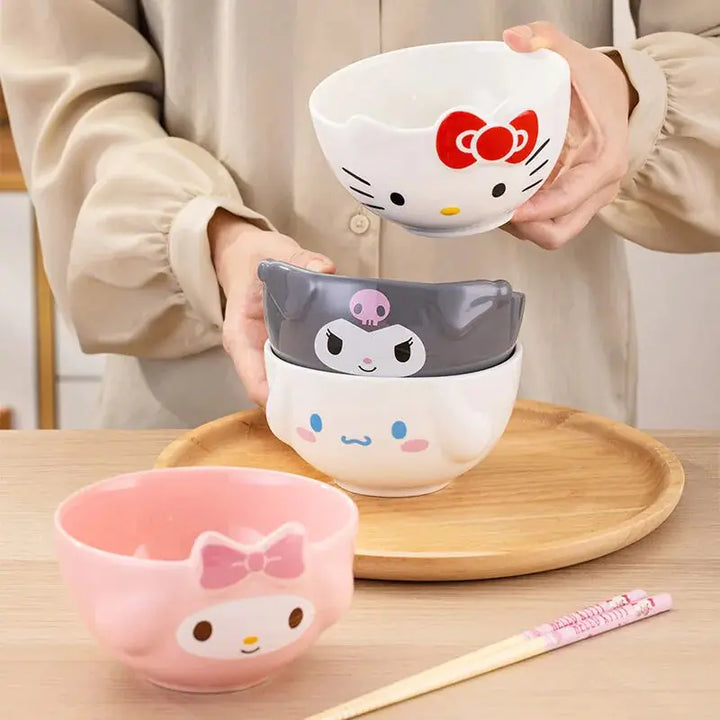 Cute Sanrio Ceramic Bowl Set