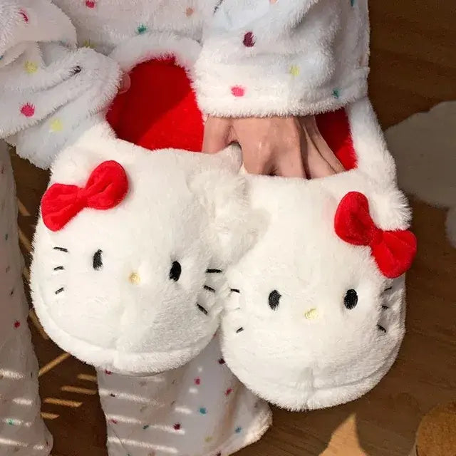 Hello Kitty Sanrio Plush Slippers