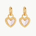 Inlaid Shell Heart Drop Earrings