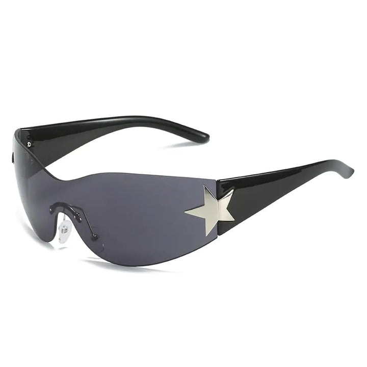 Y2K Star Punk Sports Sunglasses - UV400 Designer Sun Goggles for Men and Women