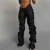 Faux Leather Straight Leg Pants