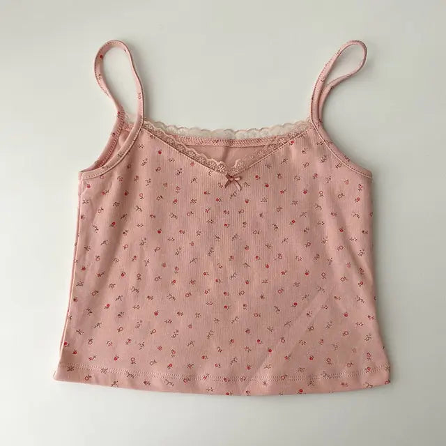 Tops ajustados de encaje corto de verano