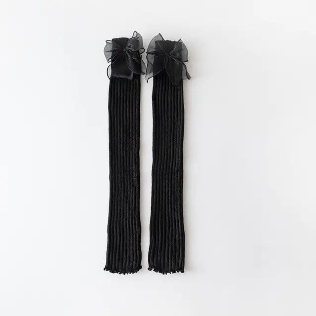 Calentadores de piernas japoneses con pajarita lolita