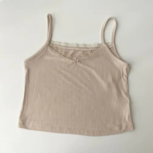 Tops ajustados de encaje corto de verano