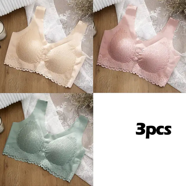 Vip Link 3pcs Plus 4XL Latex Bra Seamless Bras