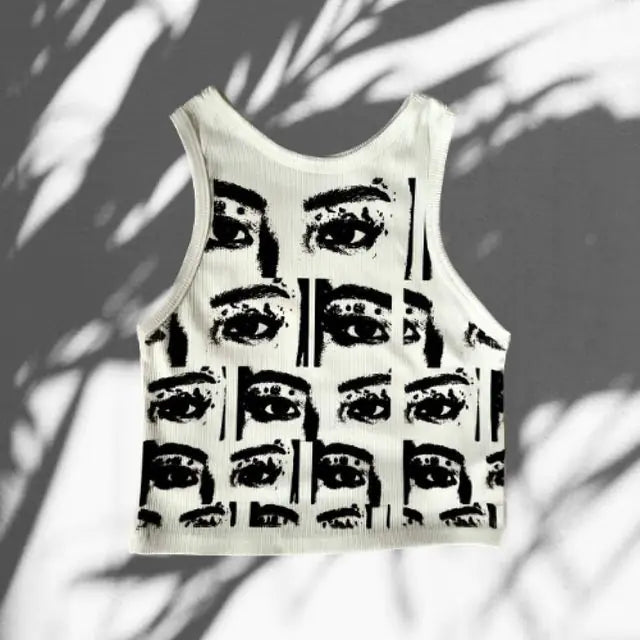 2022 Summer Print Personality Bright Color Sleeveless Y2K Clothes