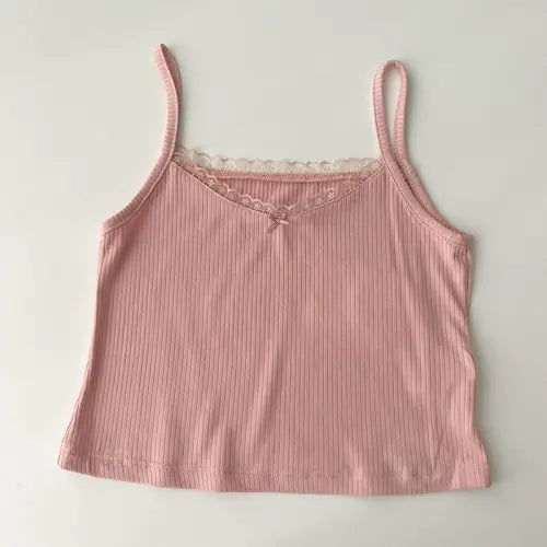 Tops ajustados de encaje corto de verano