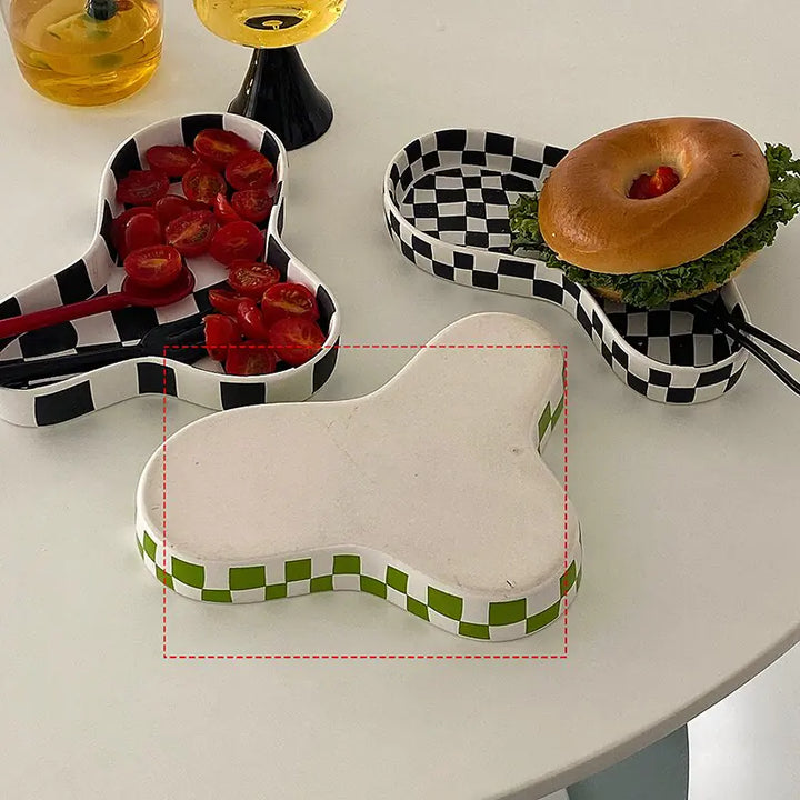 Chic Grids Ceramic Ring Dish