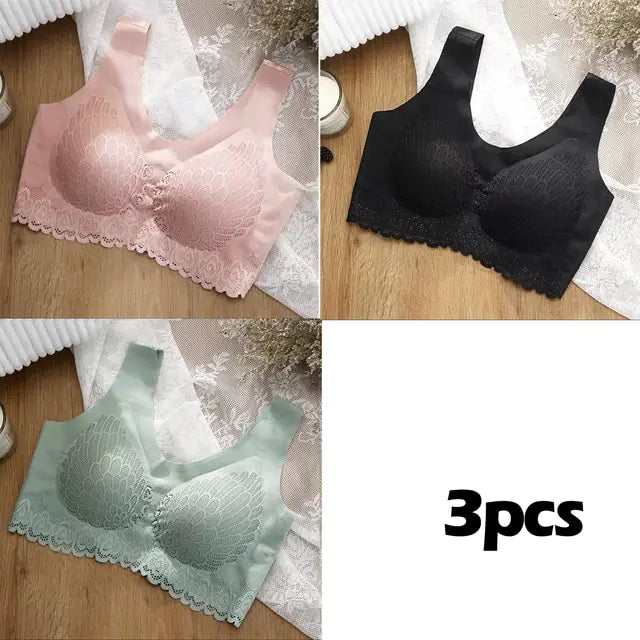 Vip Link 3pcs Plus 4XL Latex Bra Seamless Bras